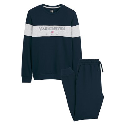 Pyjama en molleton, texte imprimé esprit campus LA REDOUTE COLLECTIONS