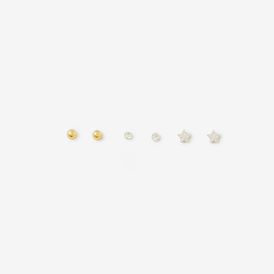 Set 3 paires de puces d'oreilles assorties - argent 925 BALABOOSTE