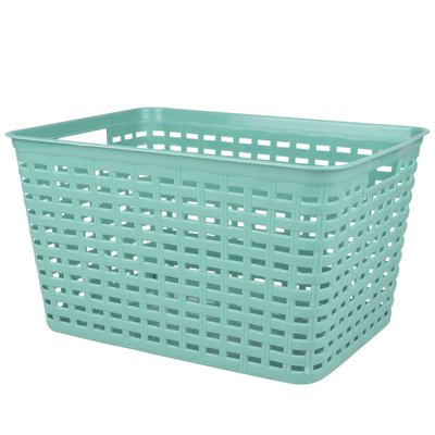 Panier de rangement en plastique vert jade 39x29x22cm URBAN LIVING