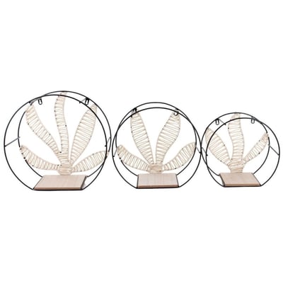 Set de 3 étagères murales forme fleur ORNAMI