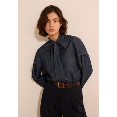 Chemise en jean avec lien à nouer CYRIEL ETAM