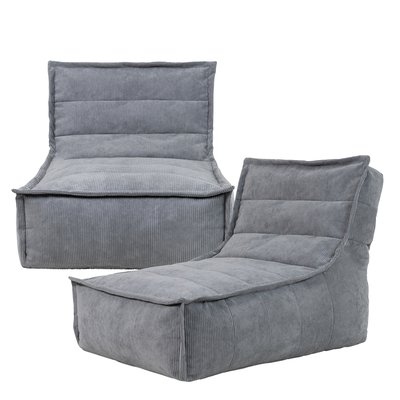 Lot de 2 Poufs chauffeuse velours côtelé Oeko-Tex® - OTTO ICON