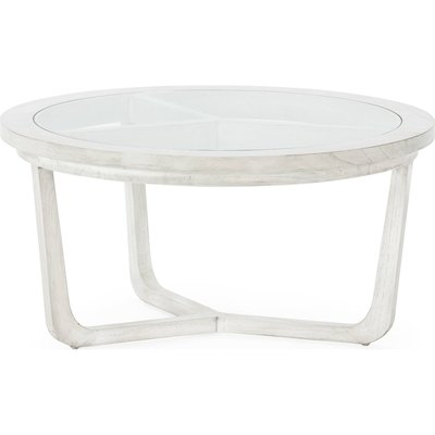 Table basse en bois de cèdre et verre finition  voilé RECOLLECTION