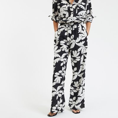 Pantalones estampados de pernera ancha, cintura elástica LA REDOUTE COLLECTIONS