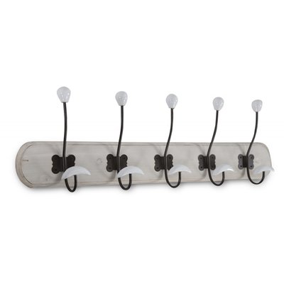 Patère Portemanteau Bois Cerusé Blanc 10 DECORATION D’AUTREFOIS