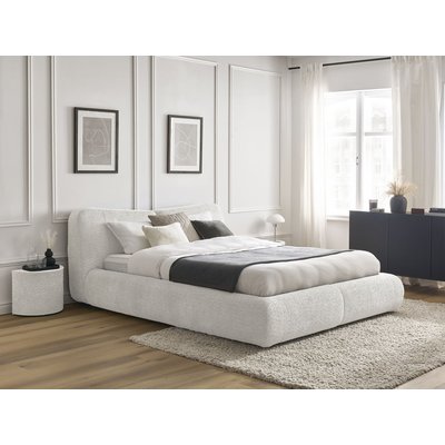 Lit coffre bois et panneaux de particules tissu bouclette, PETER BOBOCHIC