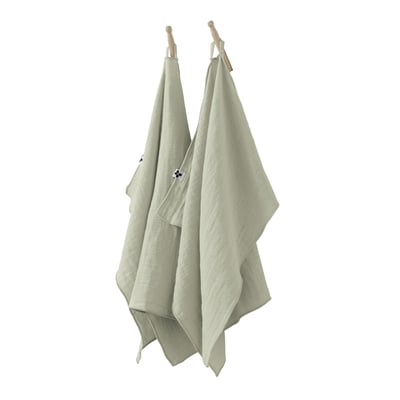 Lot de 2 essuie-mains Gaze de coton 50 x 70 cm lie de vin EDEN