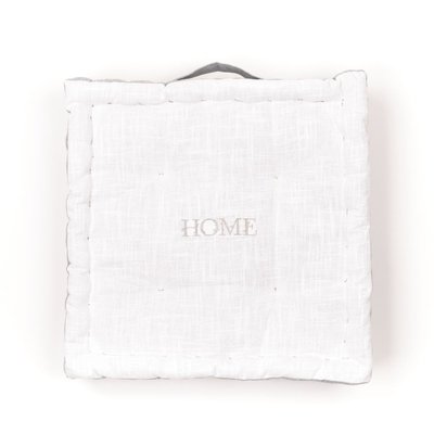 Coussin de sol avec broderies coton uni CHARME FACTORY