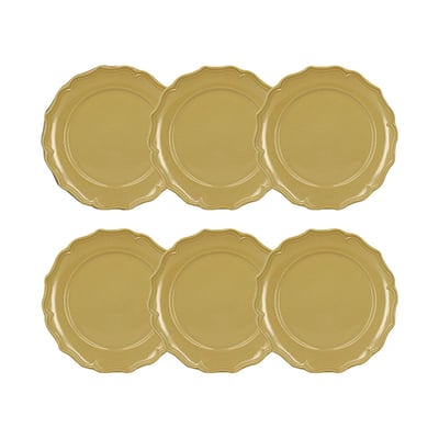 Lot de 6 assiettes plates 26,5cm en grès, SIGNATURE NOVASTYL