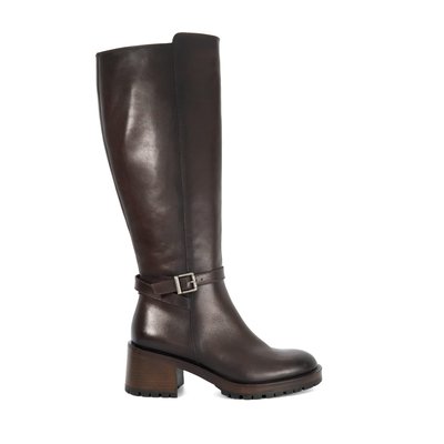 Bottes hauteur genou à talon carré et boucle - TASSIE DUNE LONDON