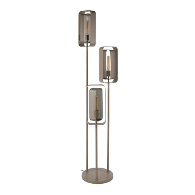 Lampadaire design beige à double cadre 3 lampes RALF PIER IMPORT