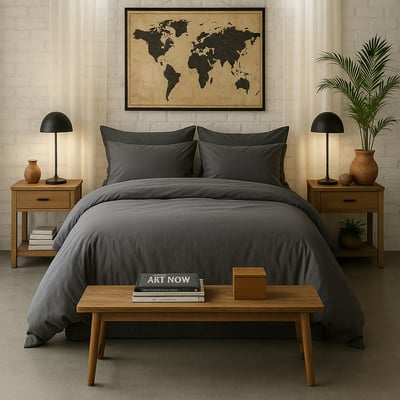housse de couette en percale de coton lavé unie, ELEGANCE BATON ROUGE