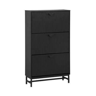 Meuble à chaussures décor bois rainuré 3 portes BAZALT SWEEEK