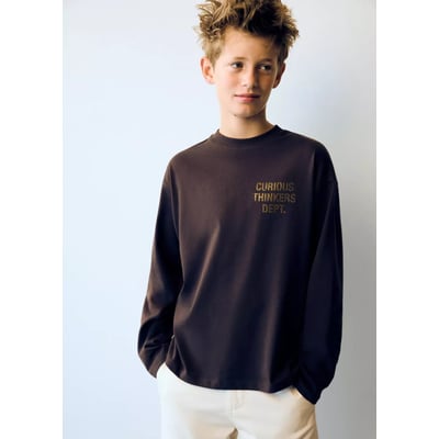 T-shirt oversize à détail imprimé MANGO KIDS