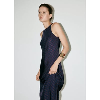 Robe halter à carreaux MANGO