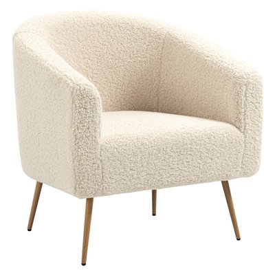 Fauteuil de salon métal et bouclette, KIRUNA NORDLYS