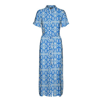 Vestido largo estampado, cuello alto VERO MODA