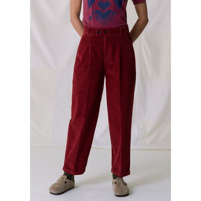 Pantalon velours cotelé femme rouge 2025