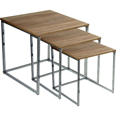 Tables gigognes bois, pieds métal (lot de 3) RECOLLECTION