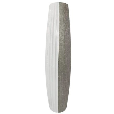 Grand vase décoratif blanc et argent PIER IMPORT