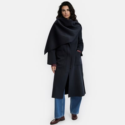 Manteau en laine mélangée, avec écharpe amovible  LA REDOUTE COLLECTIONS
