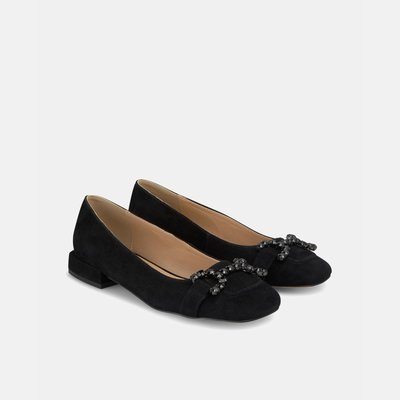 Ballerines en cuir avec décoration de strass ALMA EN PENA