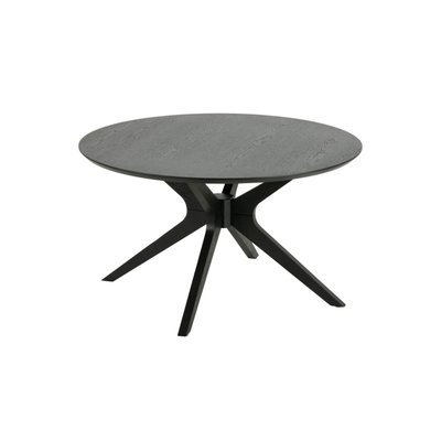 Table basse ronde noire en chêne 4 pieds D80 - ZELIA HELLIN, DEPUIS 1862