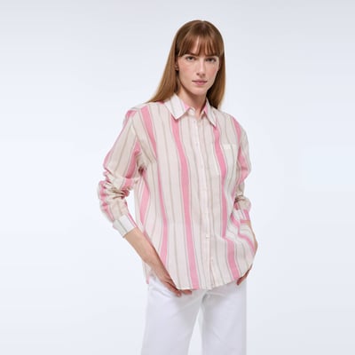 Chemise manches longues rayée en coton BIO GOTS MONOPRIX