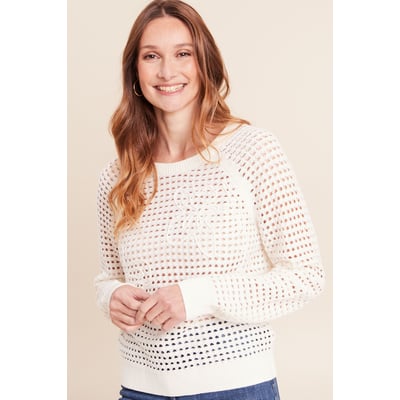 Pull col rond manches longues dentelle BREAL