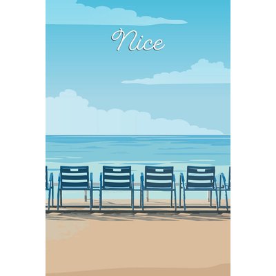 Tableau Mural Illustration Chaises Nice ILLUSTRATION CEANOTHE