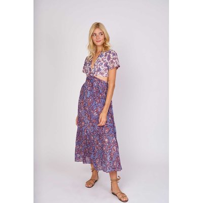 Robe longue imprimée coton dos nu CYRIELLE DERHY