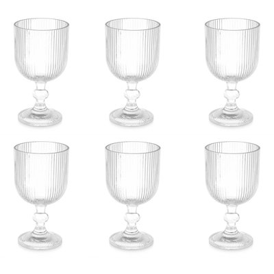 Set de 6 verres à eau en verre strié 37cl WADIGA