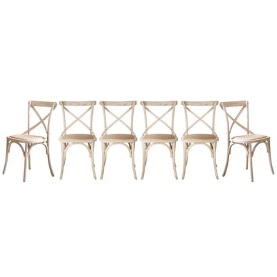 Lot de 6 chaises en bois massif et cannage L61 cm - BISTROT SIGNATURE