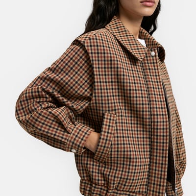 Cazadora de cuadros con cuello de camisa LA REDOUTE COLLECTIONS