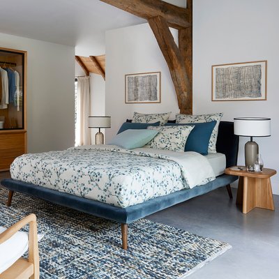 Bed in fluweel met lattenbodem, Aurore design E. Gallina AM.PM