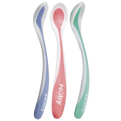 Lot de 3 cuillères thermosensibles rose - Nuby NUBY