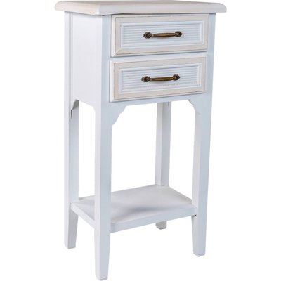 Table de chevet blanche en bois mdf avec tiroirs élégants RECOLLECTION