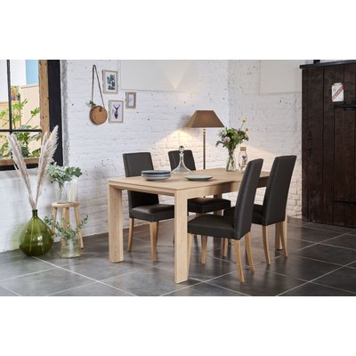 Table à manger extensible en chêne naturel L160/247 - FILIGRAME HELLIN, DEPUIS 1862