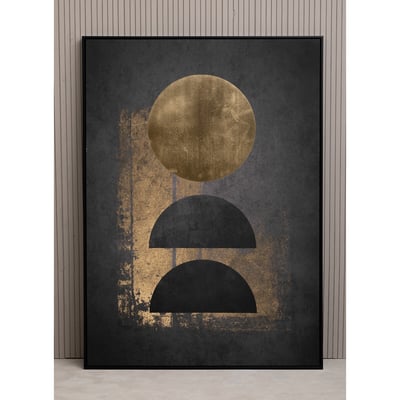 102.6cmx142.6cm Black and Gold Foil Abstract Canvas FIFTY FIVE SOUTH