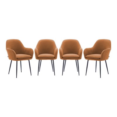 Fauteuil velours côtelé et pieds métal (lot de 4) SHELLA SWEEEK