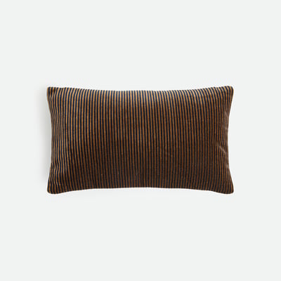 Housse de coussin rectangulaire, rayée, en velours, MANOKI LA REDOUTE INTERIEURS