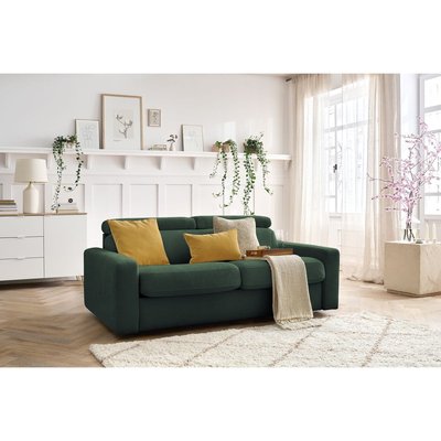 Canapé droit convertible 3 places en tissu couchage 140x190 cm, MONACO BOBOCHIC