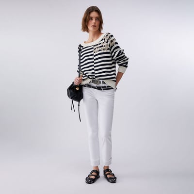 Pull avec broderie de pierres LIU JO