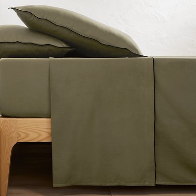 Drap plat satin de coton lavé, Victor uni LA REDOUTE INTERIEURS