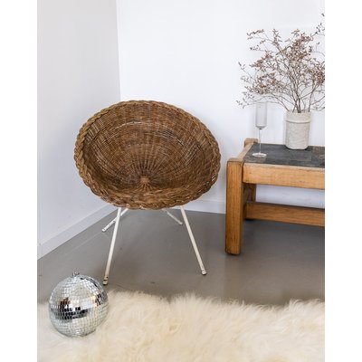 Paire de fauteuils en osier Ernest N°79 - Bon état DEBONGOUT