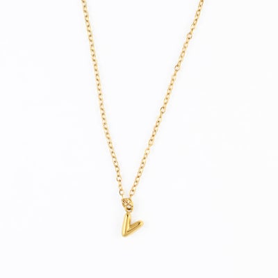 Collier à pendentif lettre V acier inoxydable BALABOOSTE