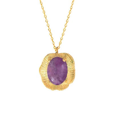 Collier doré améthyste - swann CAROLINE NAJMAN