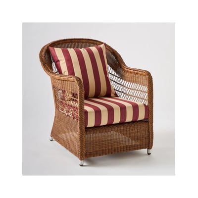 Fauteuil en résine BIARRITZ CHATAIGNE bouquet écru KOK