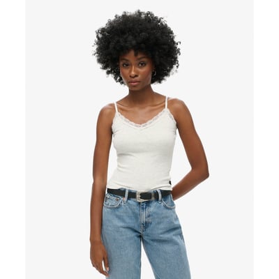 Athletic Essential Lace Trim Cami Top SUPERDRY