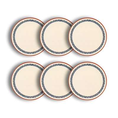 Lot de 6 assiettes plates en faïence 21cm, AMATXI NOVASTYL